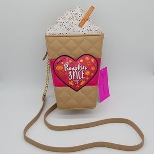 Euc Betsey Johnson Pumpkin Spice Latte Purse